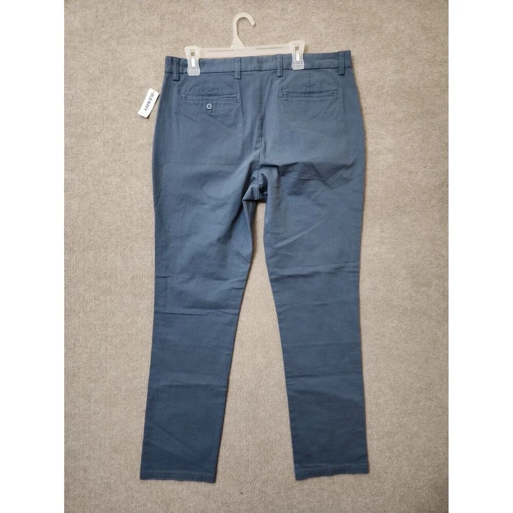 Old Navy Ultimate Slim Chino Pants Mens 36x32 Blue Stretch NEW